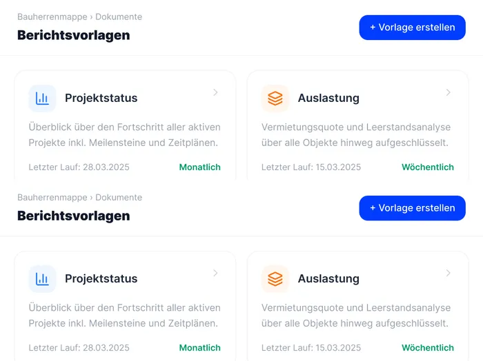 Fertige Berichtsvorlagen