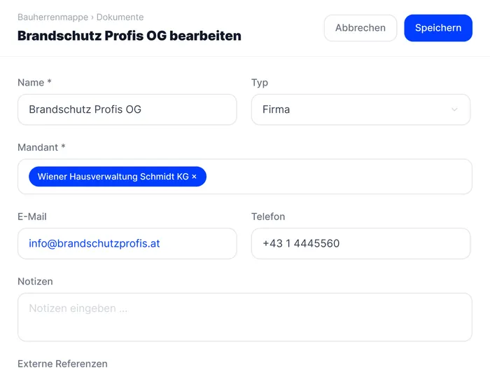 Partner klassifizieren
